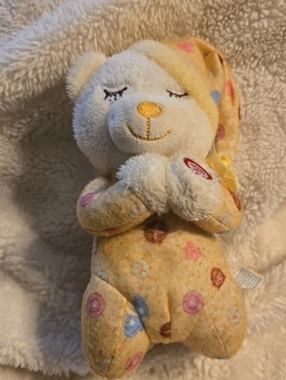 090326 Hugfun Plush Prayer Teddy Bear Recites Now I Lay Me Down to Sleep Butto